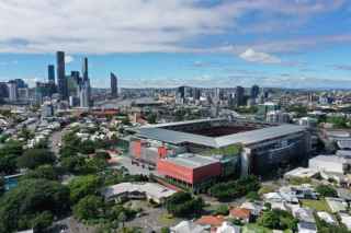 Birdseye view of Suncorp stadium during the day with surrounding suburbs