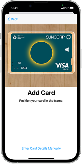 Add card Apple pay smartphone