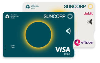 A Suncorp VISA and eftpos card 