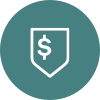 Income protect icon dollar sign in green circle