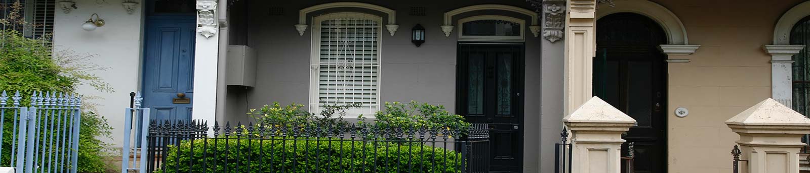 Front of townhouses