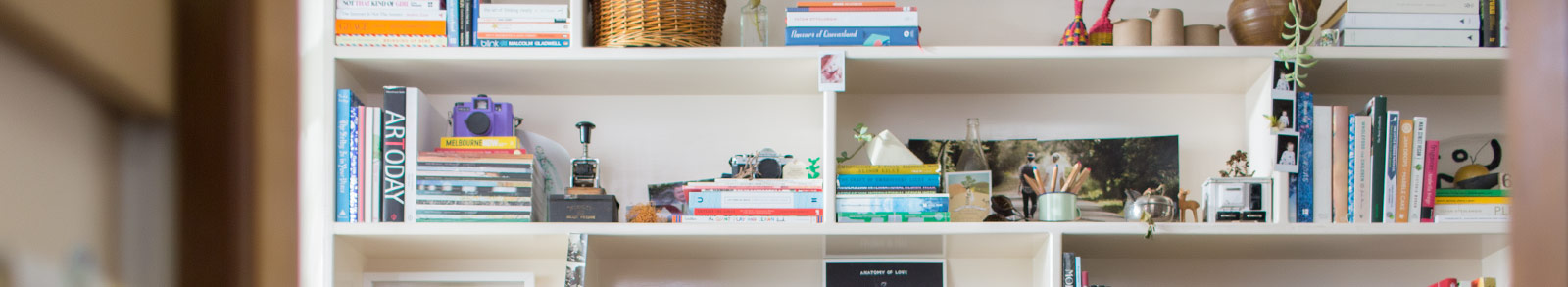 White book shelf