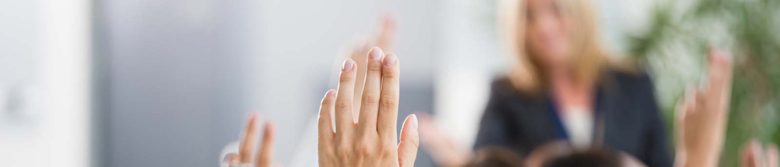 People raising their hands