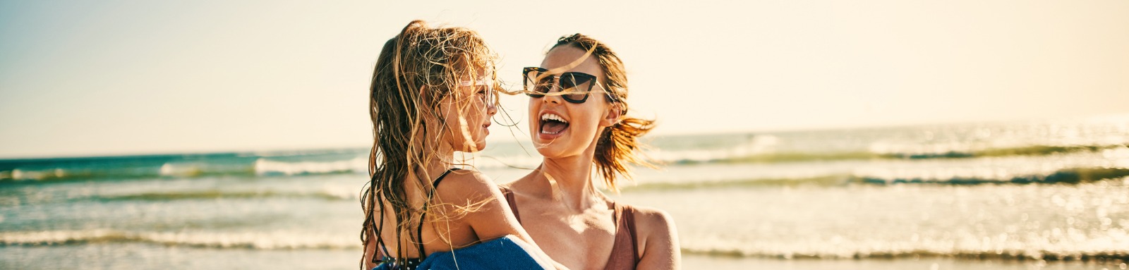 Mum and daughter at the beach