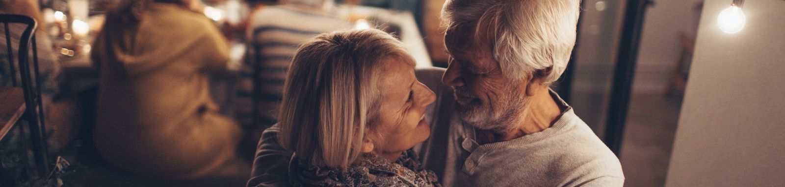 Older couple hugging