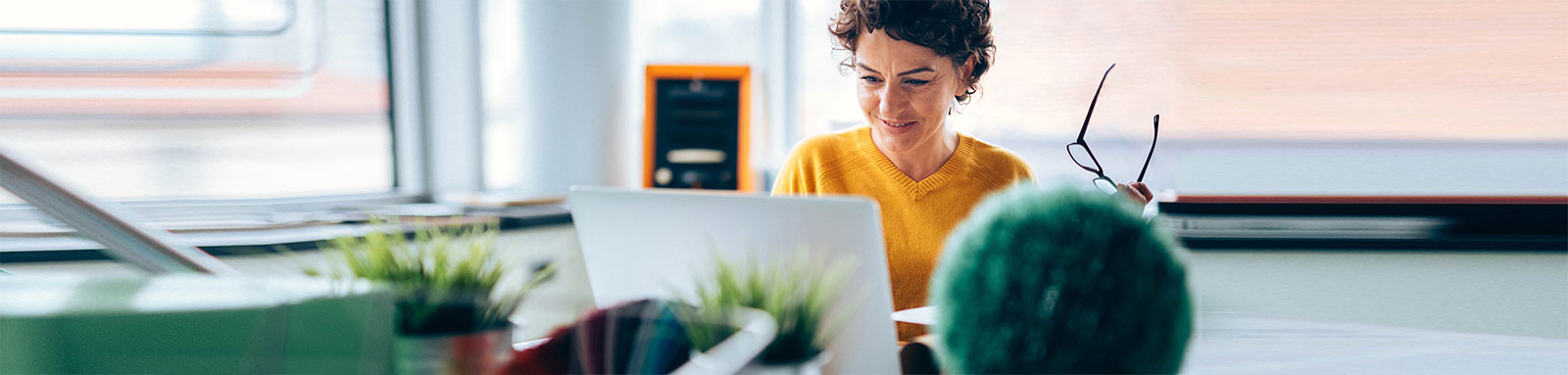 Woman using her laptop