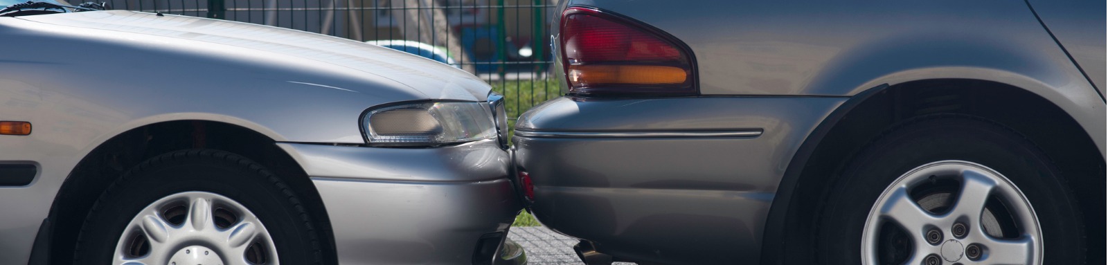 One car rear ending another car