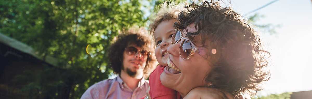 Family having fun outdoors