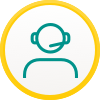 green service consultant icon in yellow circle