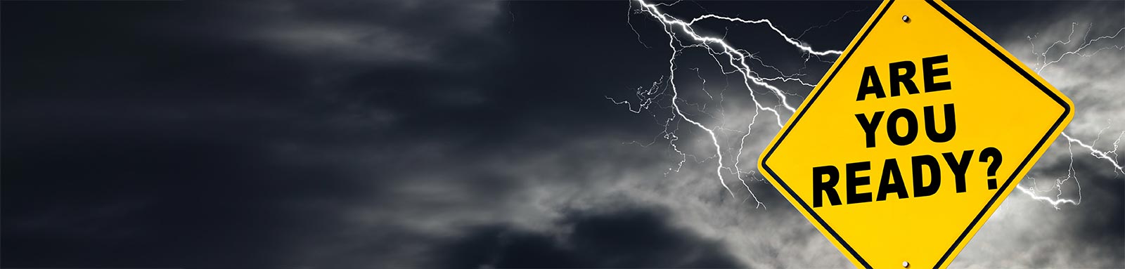 Road Sign against stormy skies stating that Are you ready? 