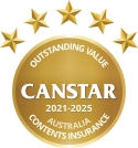 canstar 2021-2025 outstanding value contents insurance Australia badge