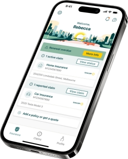 Suncorp Insurance App Home Screen