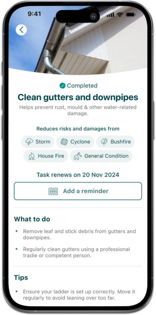 Suncorp My Home App page