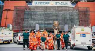 Suncorp stadium and SES team